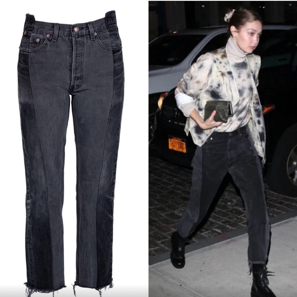 EB Den­im Black & Black Two Toned Jeans in Size 28 Levi’s Vintage Custom